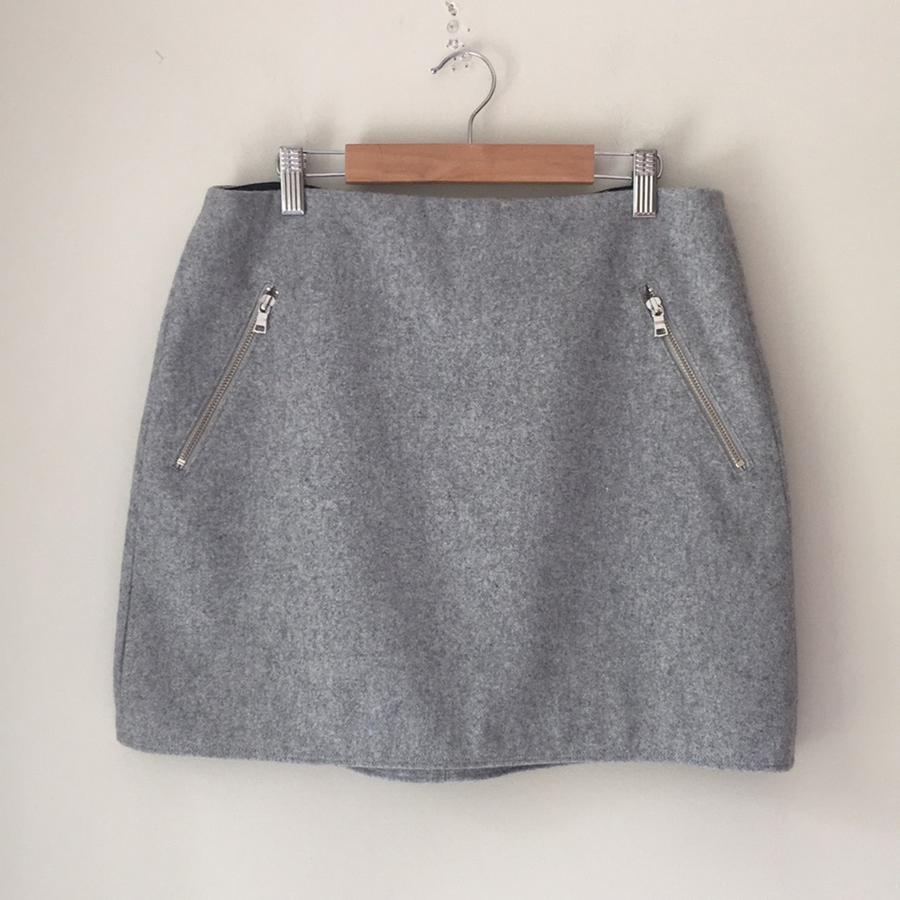 GAP Gray Wool Zipper Skirt